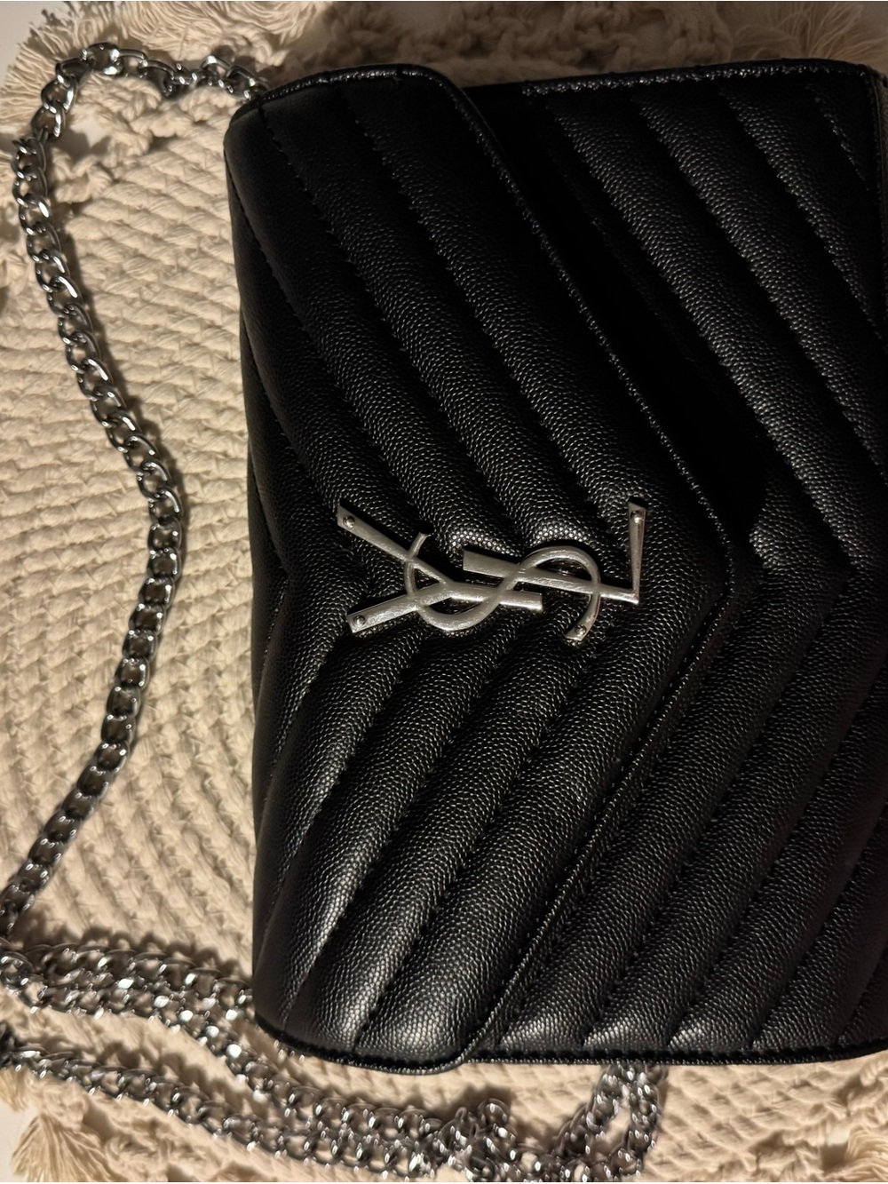Saint Laurent-Inspired Black Quilted Chain Shoulder Bag